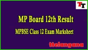 MPBSE Class 12 Exam Marksheet MP Board 12th Result 